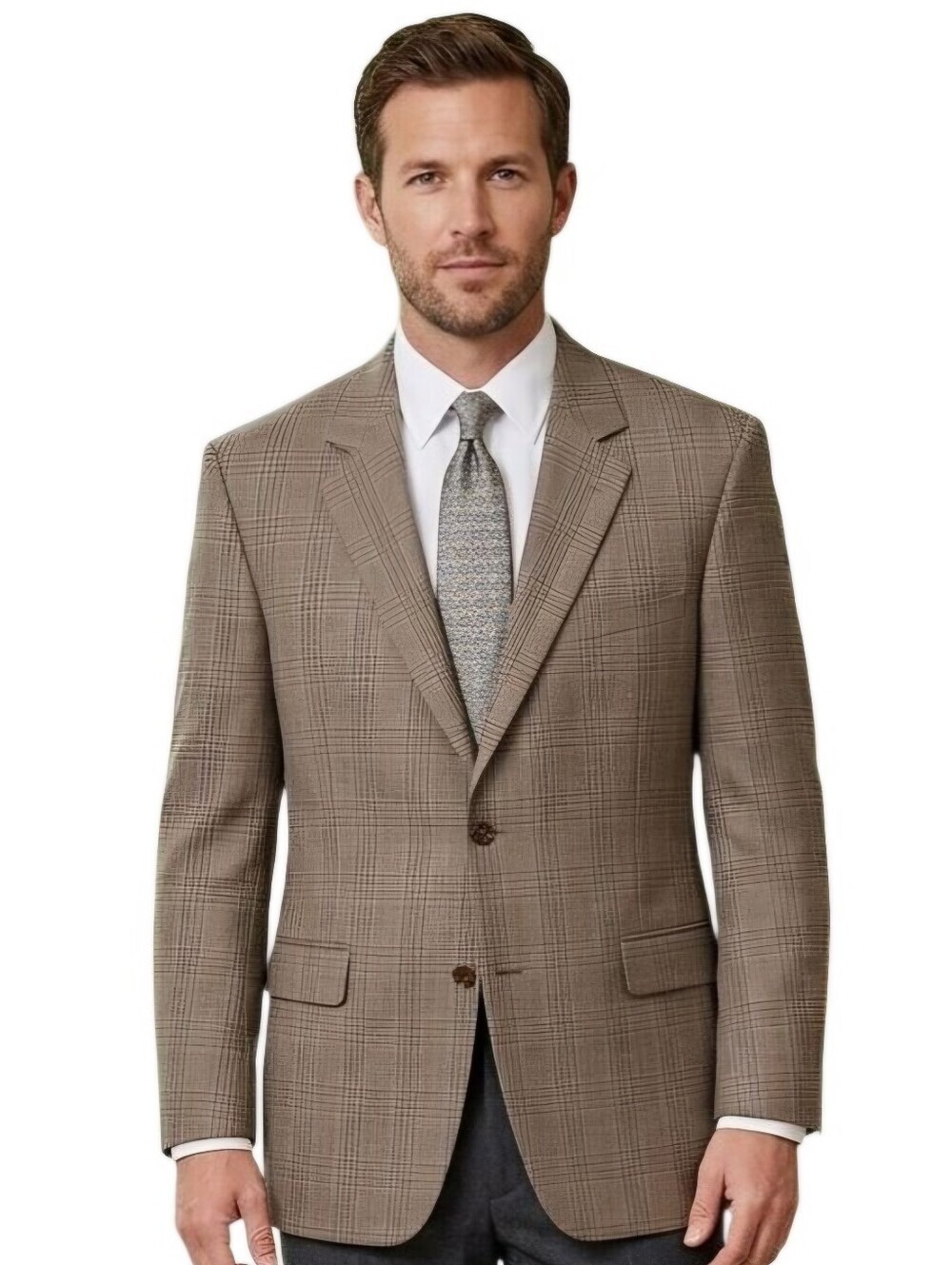Brooks Brothers 346 Small Check Sport Coat Jacket Earth Brown Multi Size 46R